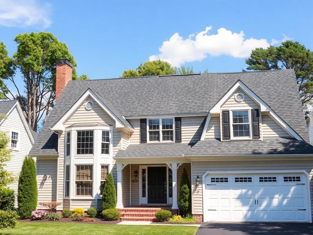 New asphalt shingle roof on suburban Northern NJ home