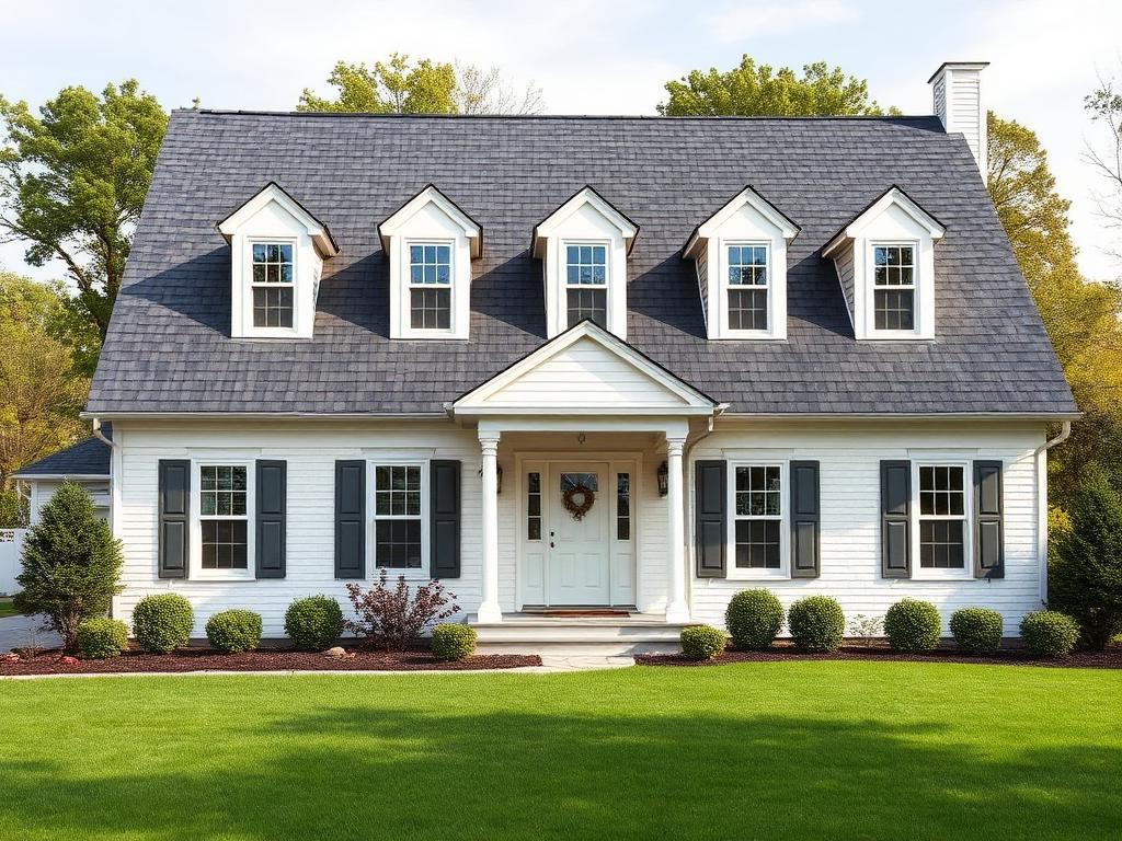 Colonial home with charcoal shingle roof replacement