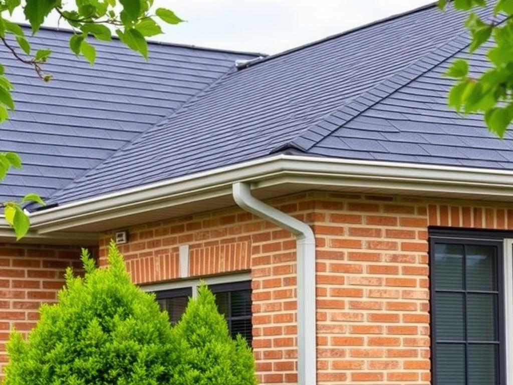 Brick home with new gutter and roof system